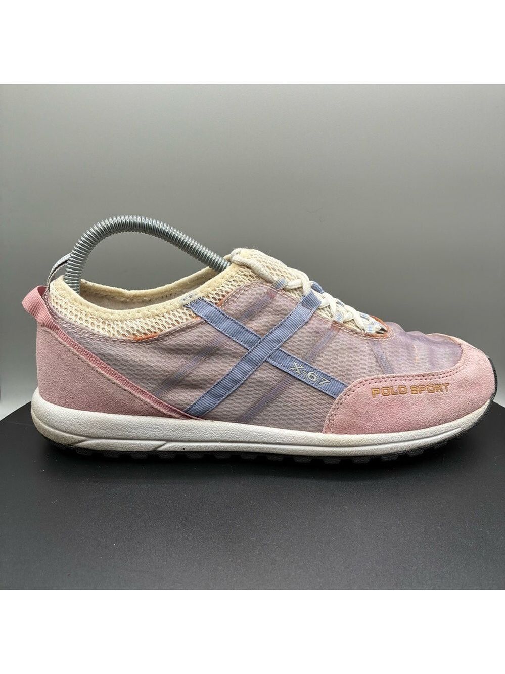 Polo Sport Ralph Lauren X-67 Sneakers Women’s 9 B Pink Blue Tennis Shoes